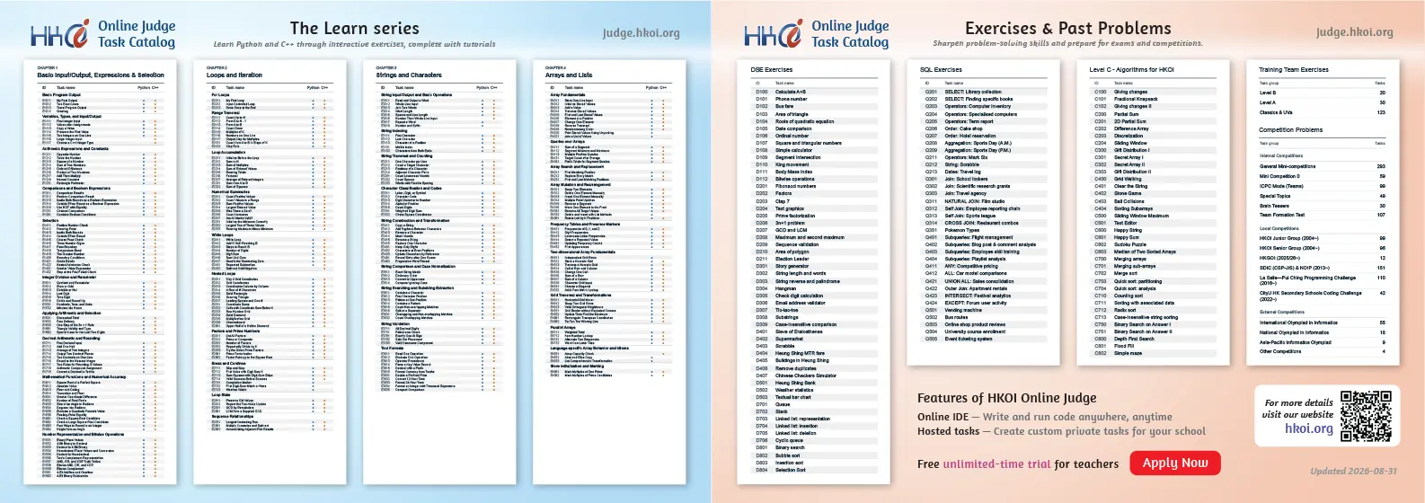 HKOI Online Judge Task Catalog